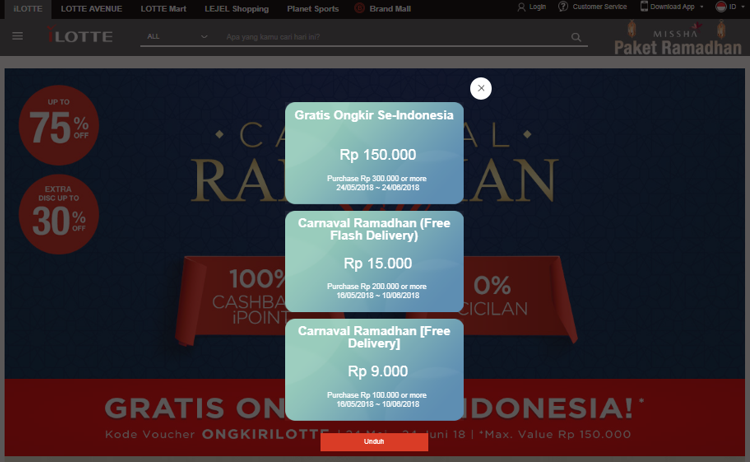 Carnaval Ramadhan Sale, Online Shop Penuh Diskon Hingga 70%